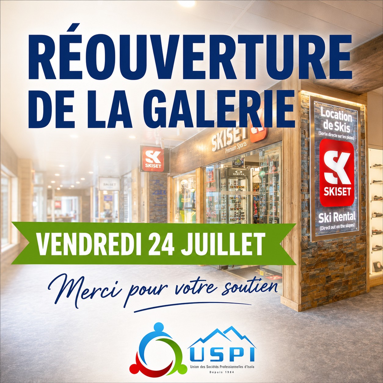 Réouverture de la Galerie du Front de Neige, Isola 2000