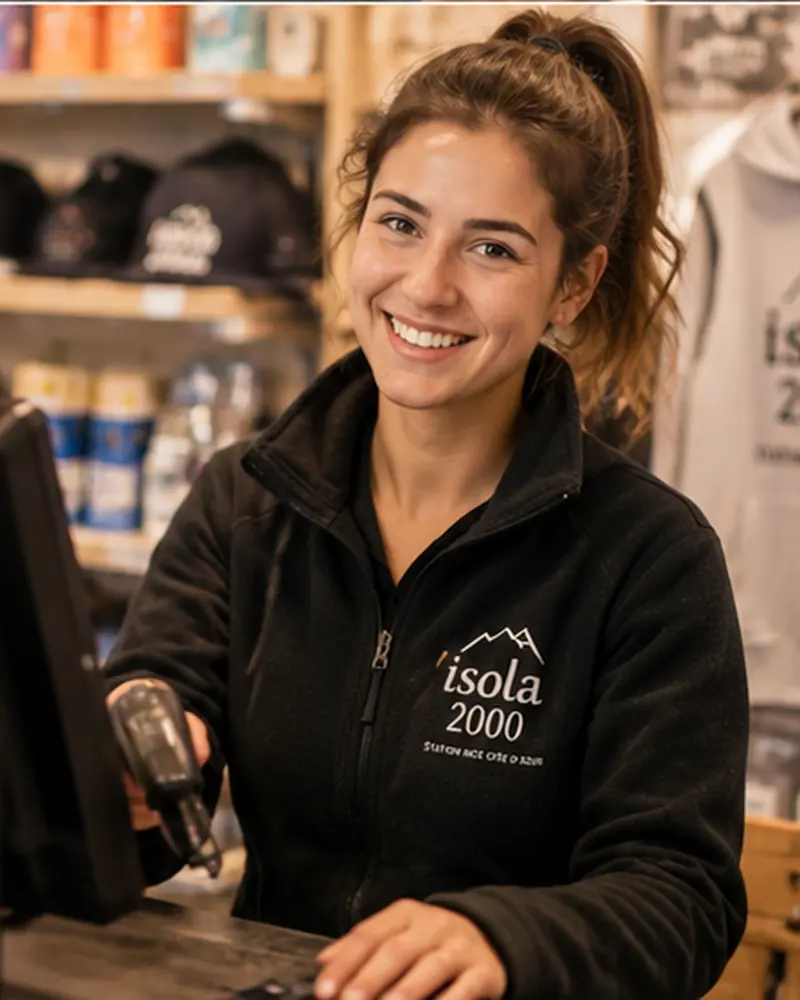 Caissière en supermarché à Isola 2000