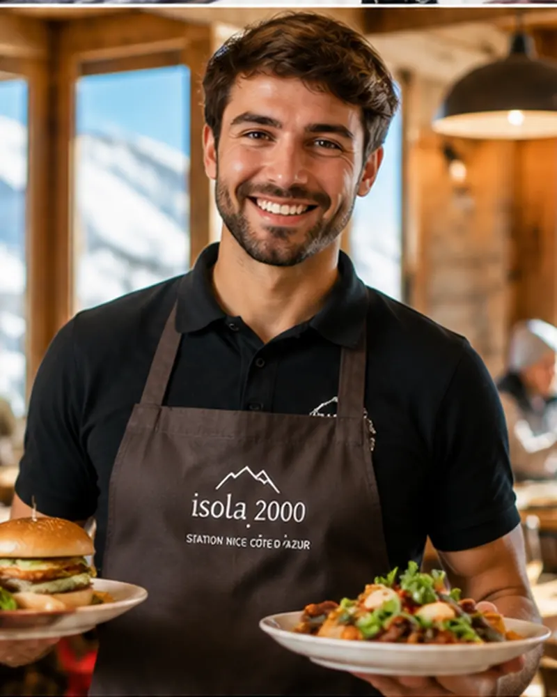 Serveur en restaurant à Isola 2000